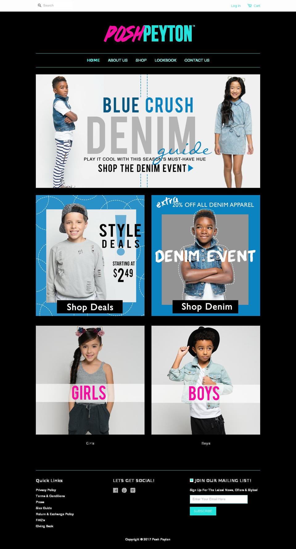 poshpeyton.com shopify website screenshot