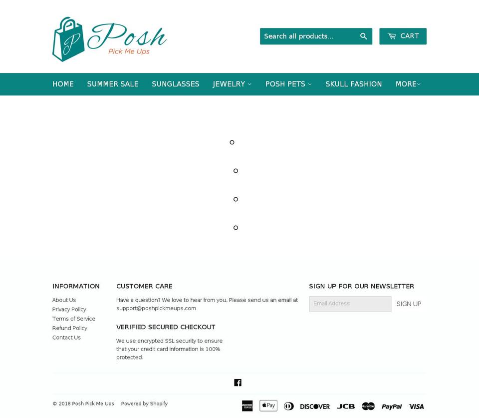 poshpickmeups.com shopify website screenshot