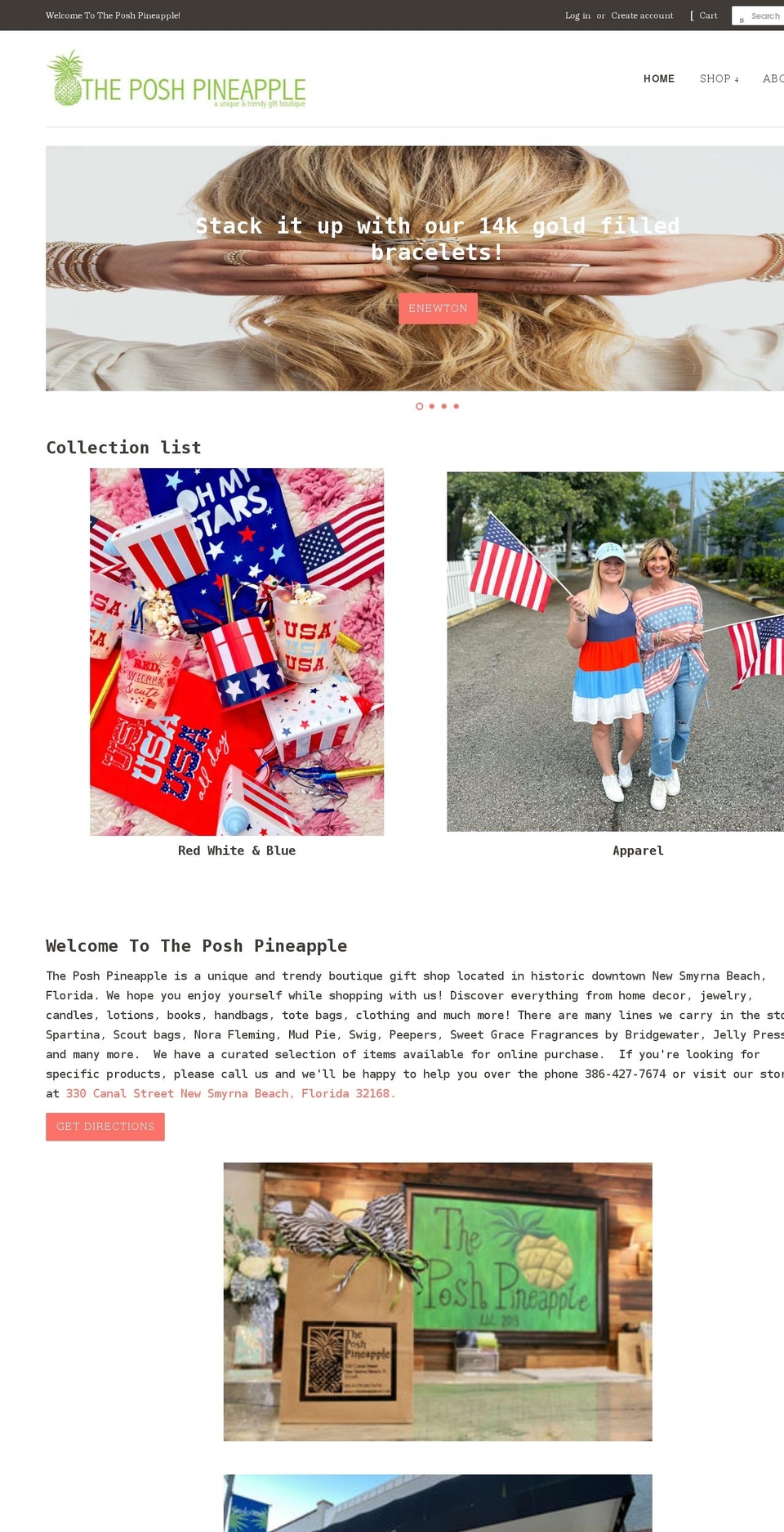 poshpineapplensb.com shopify website screenshot