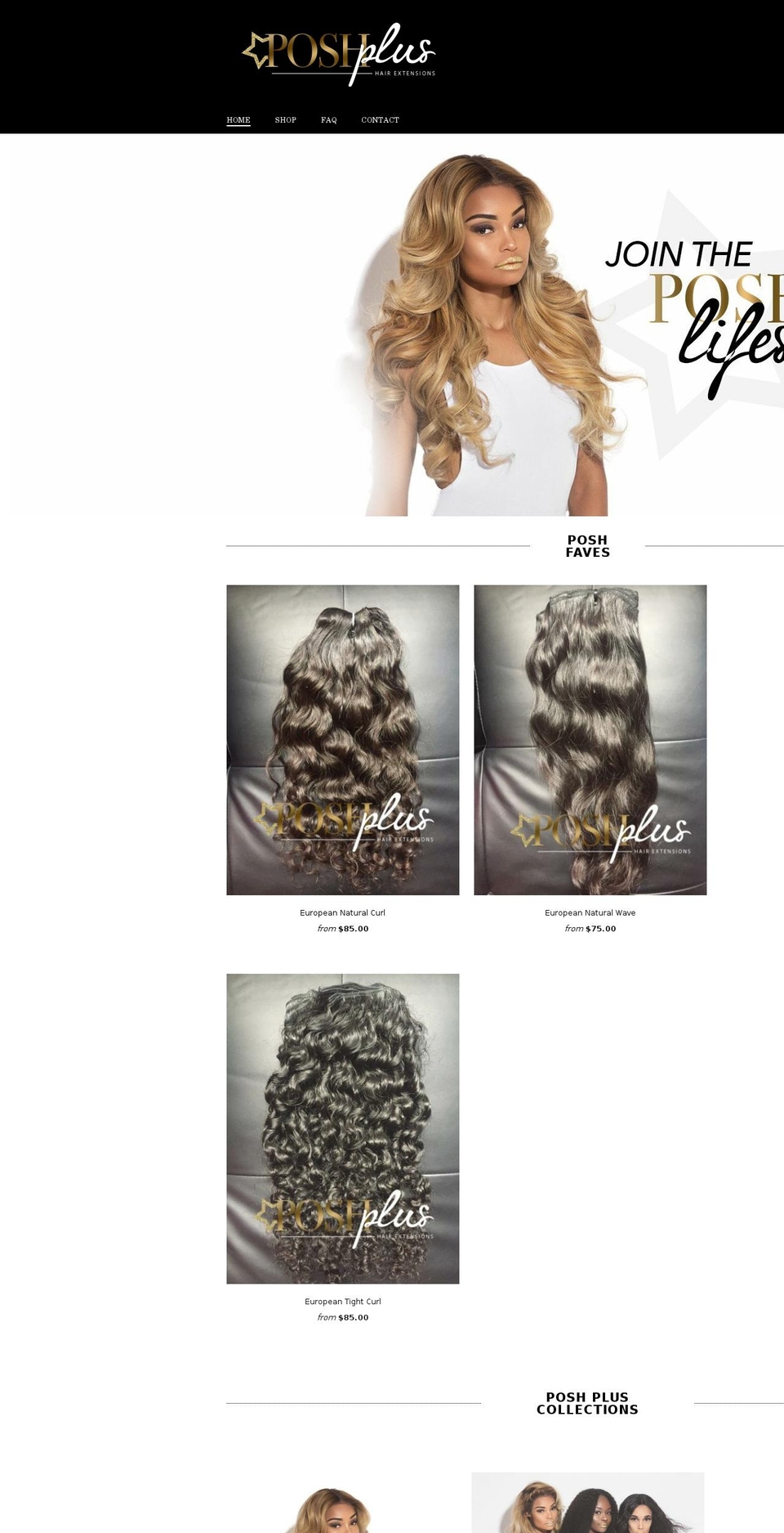 poshplushair.com — Shopify storefront screenshot