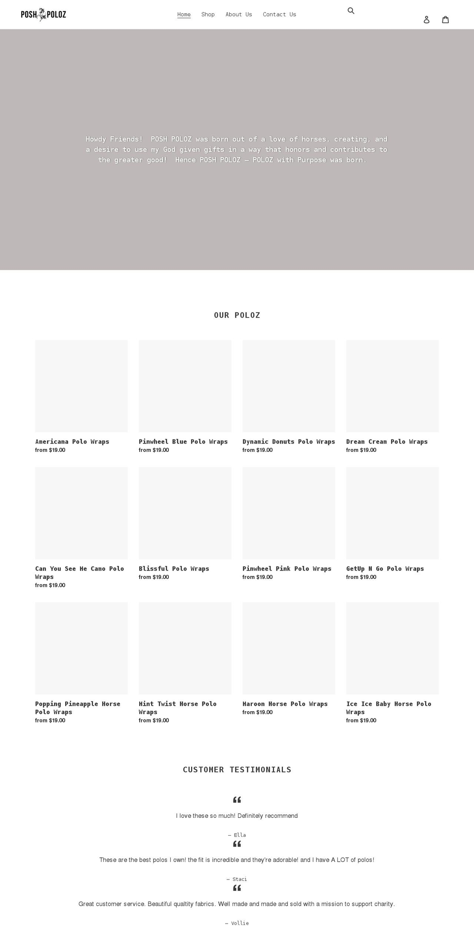 poshpoloz.com shopify website screenshot