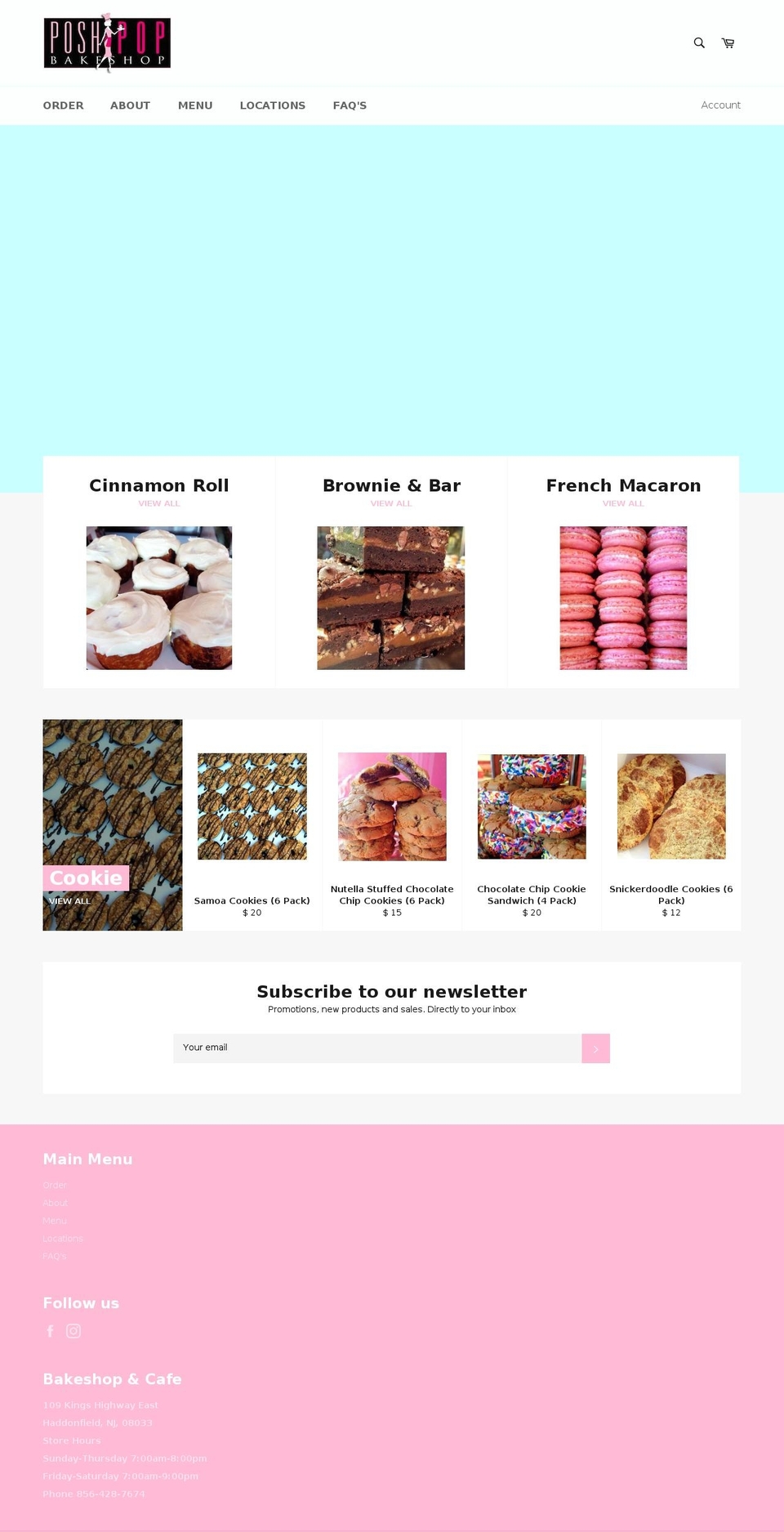 poshpopbakeshop.com shopify website screenshot