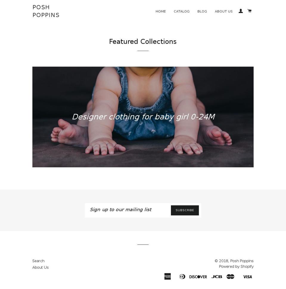 poshpoppins.com — Shopify storefront screenshot