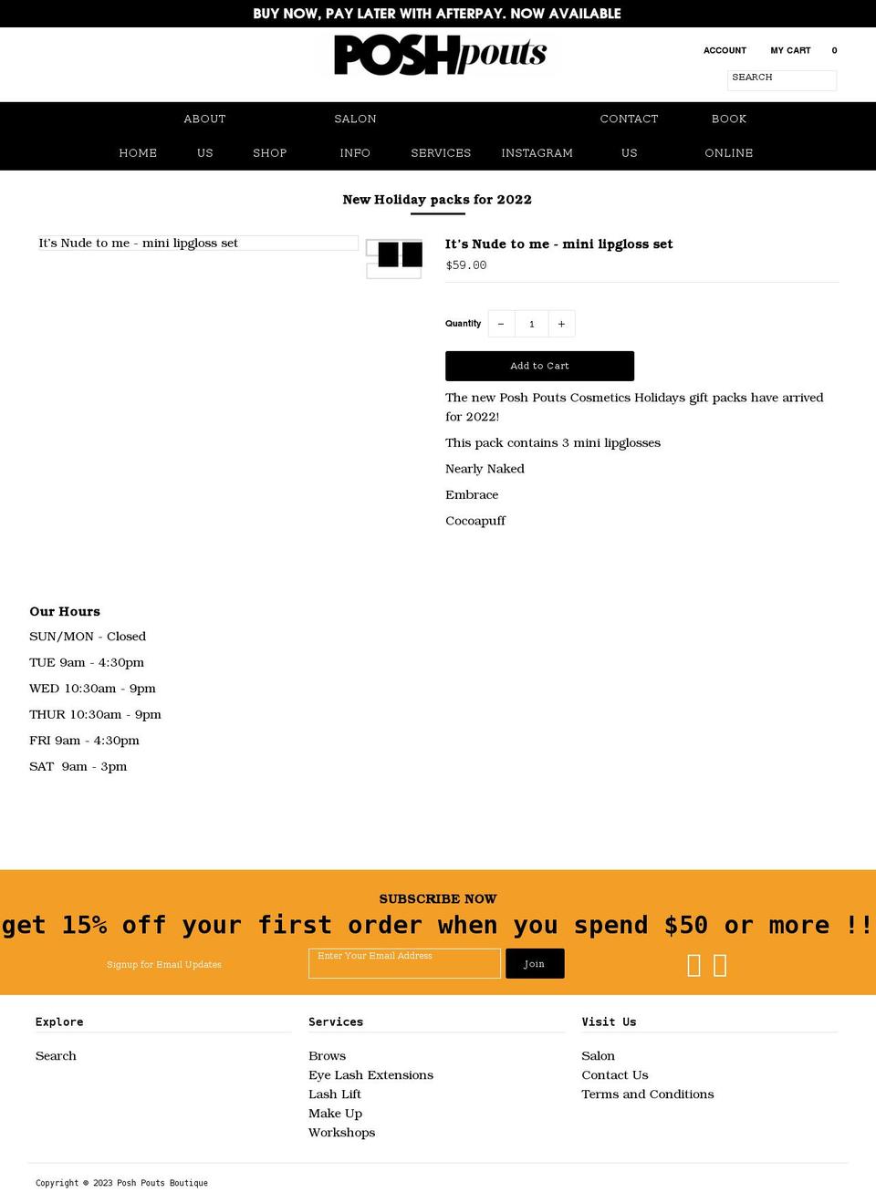 poshpoutsboutique.com shopify website screenshot