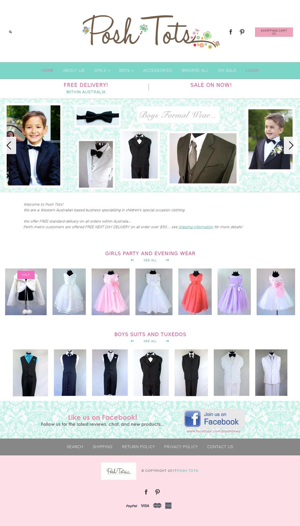 poshtots.com.au shopify website screenshot