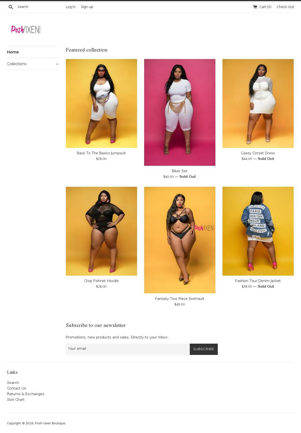 poshvixenboutique.com — Shopify storefront screenshot