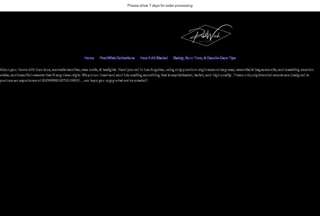 poshwicklcc.com shopify website screenshot