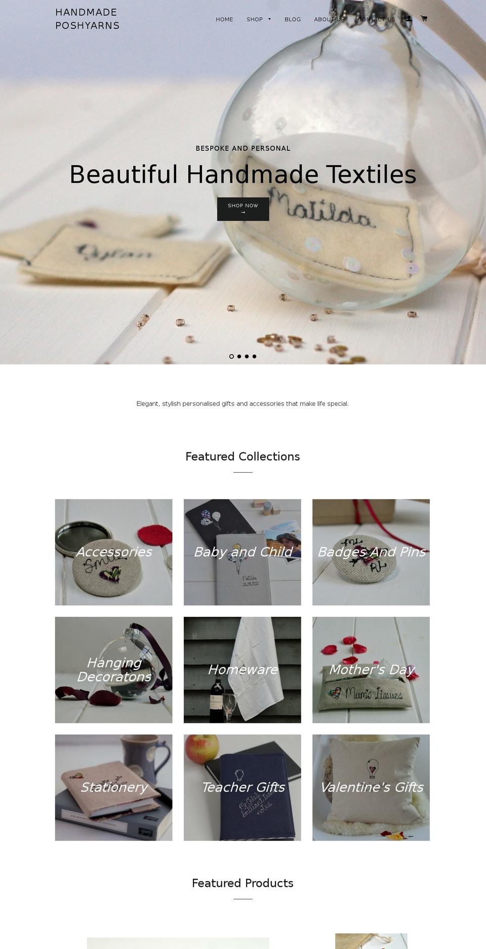 poshyarns.com shopify website screenshot
