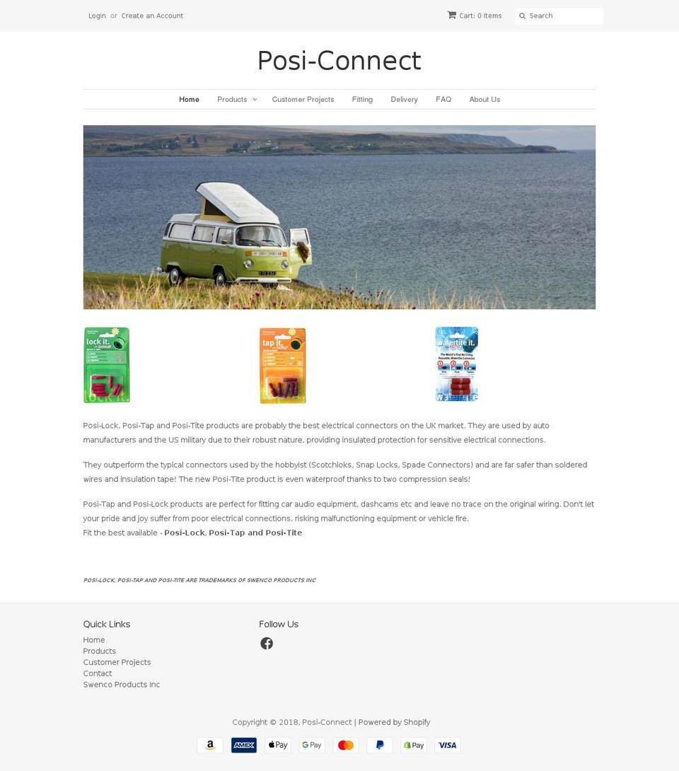 posi-connect.com shopify website screenshot