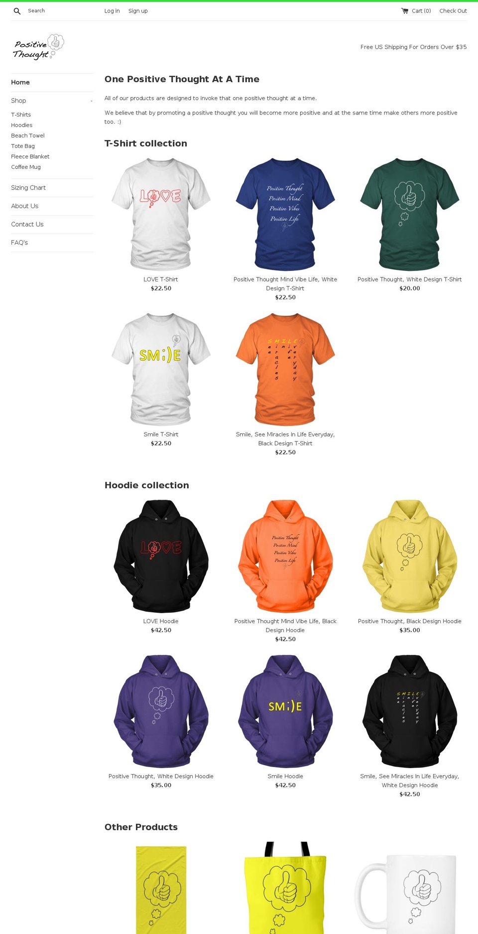 posi-thought.com — Shopify storefront screenshot