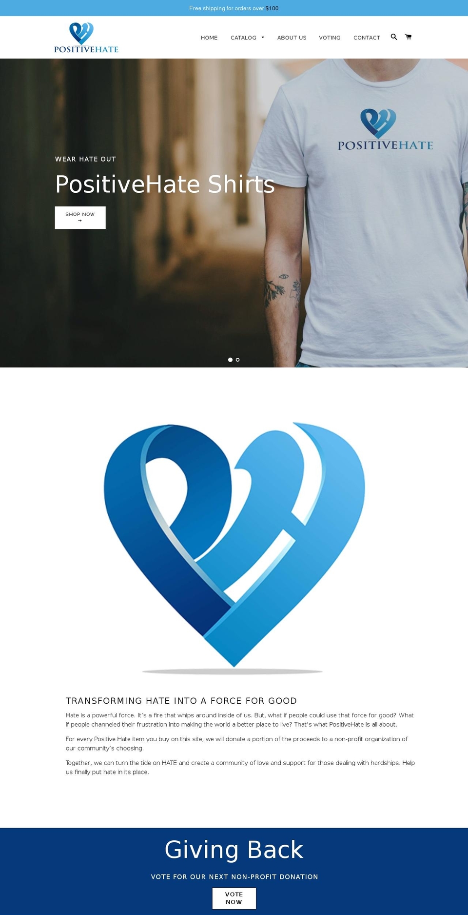positivehate.com — Shopify storefront screenshot