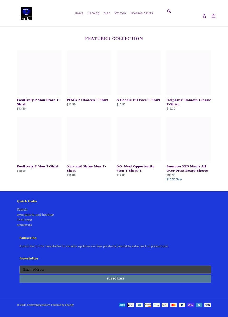 positivelypmanstore.com shopify website screenshot