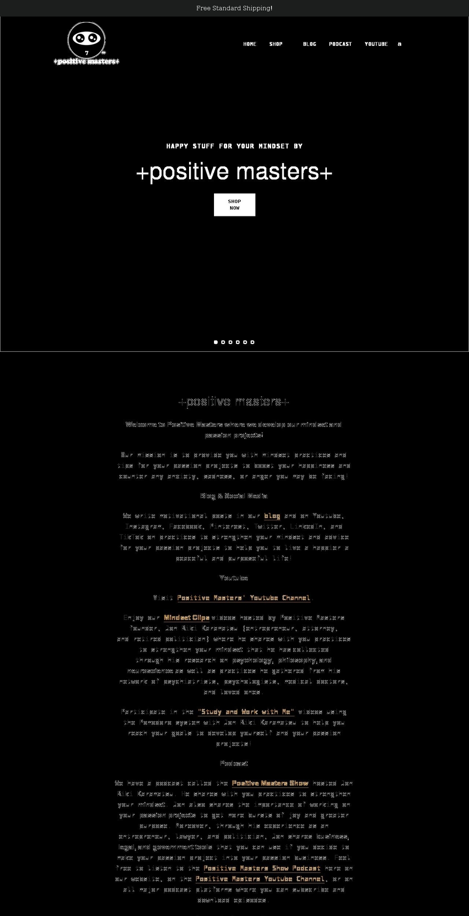 positivemasters.com shopify website screenshot