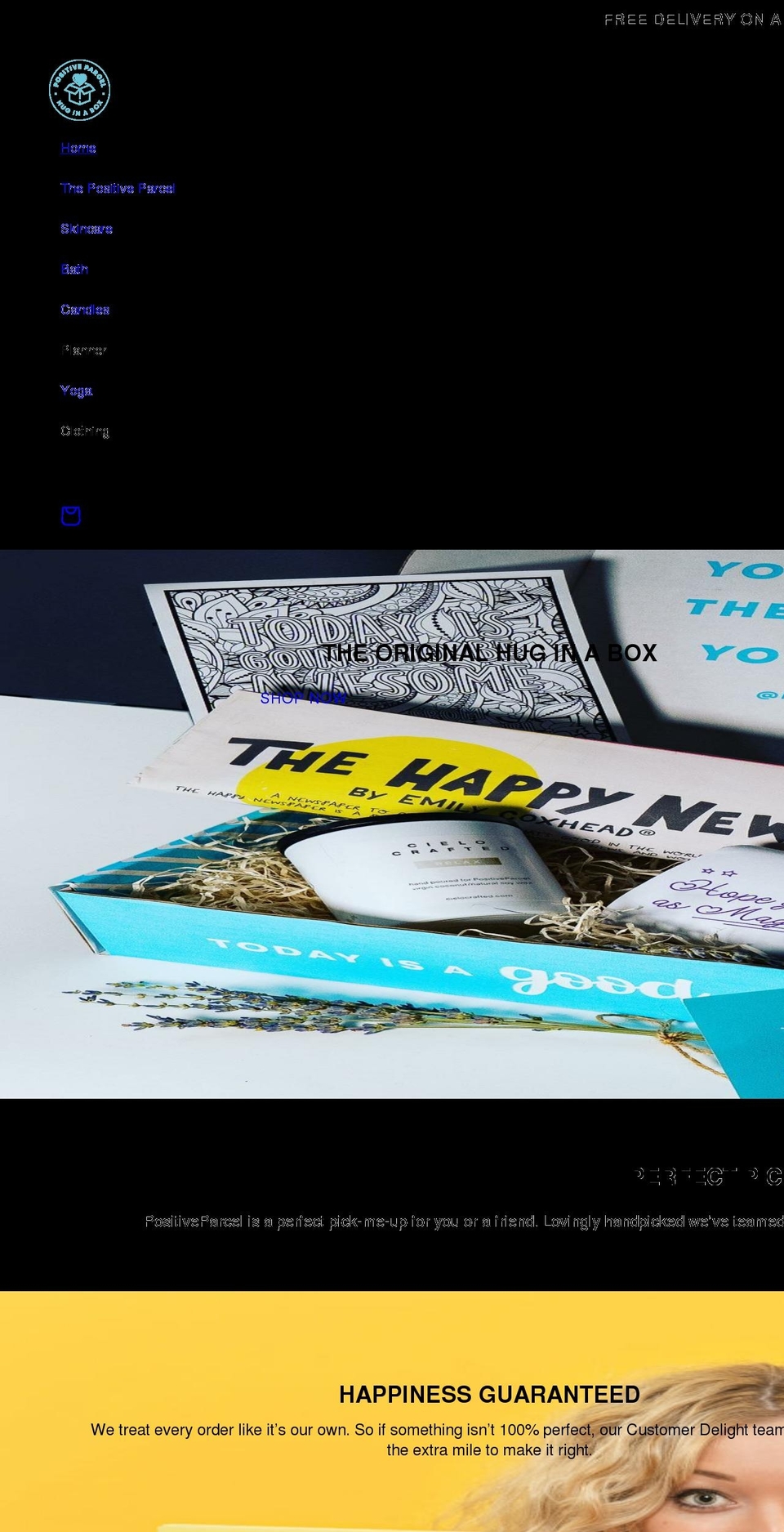 positiveparcel.com shopify website screenshot