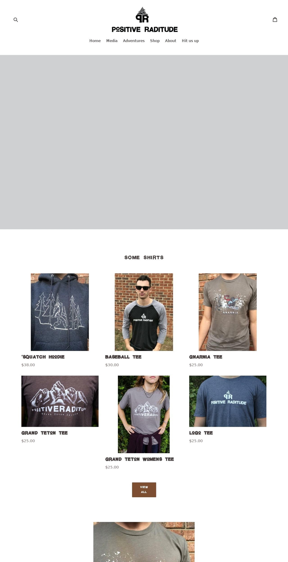 positiveraditude.com — Shopify storefront screenshot