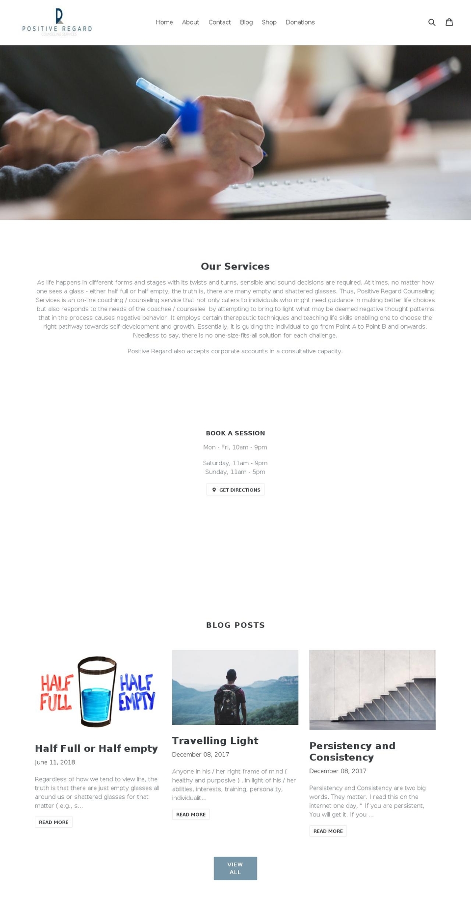 positiveregard.net shopify website screenshot