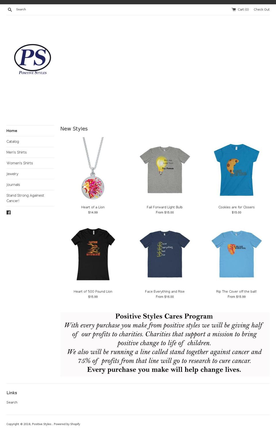 positivestyles.net shopify website screenshot