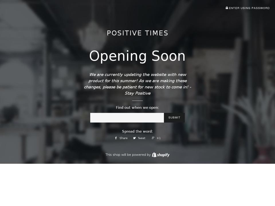 positivetimes.biz shopify website screenshot