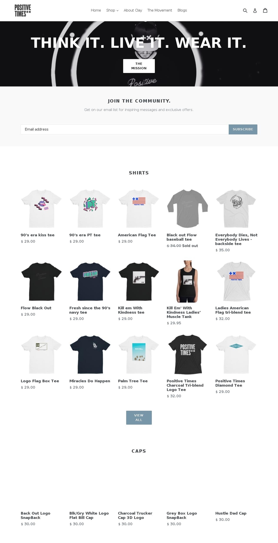 positivetimes.org shopify website screenshot