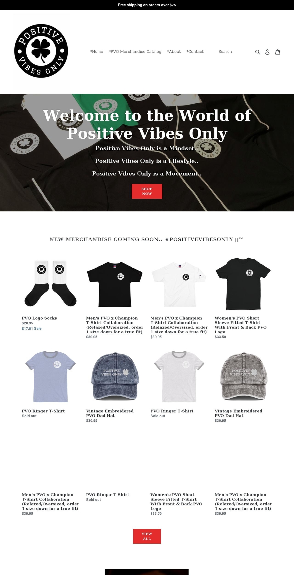positivevibesonly365.com shopify website screenshot