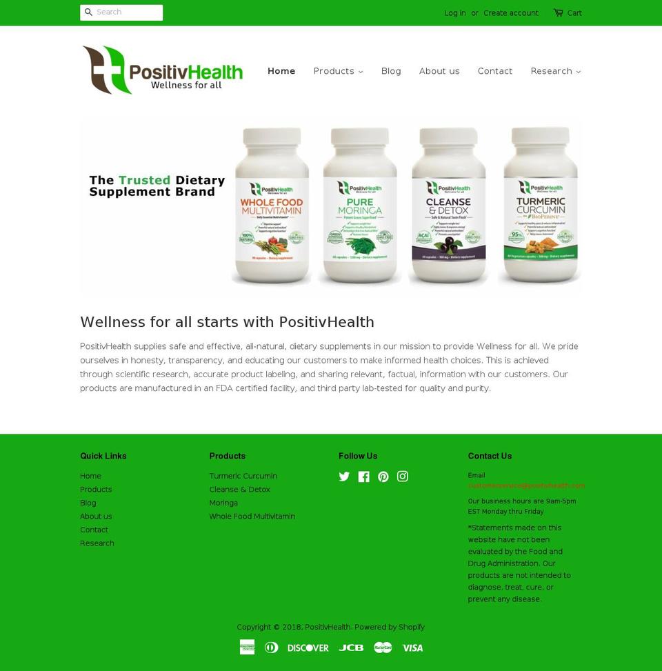 positivhealth.biz shopify website screenshot