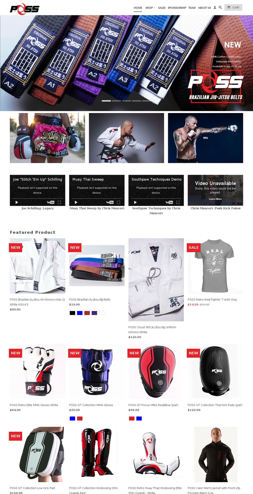 poss-mma.com shopify website screenshot