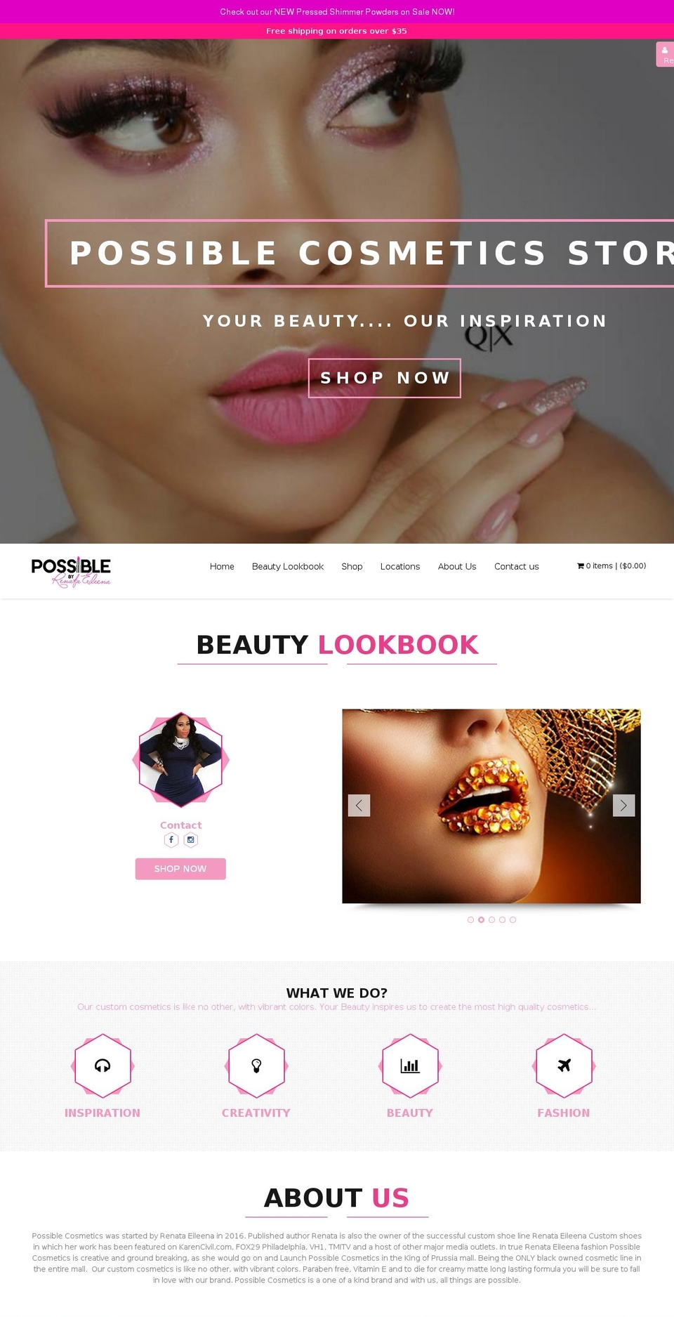 possiblecosmetics.com — Shopify storefront screenshot