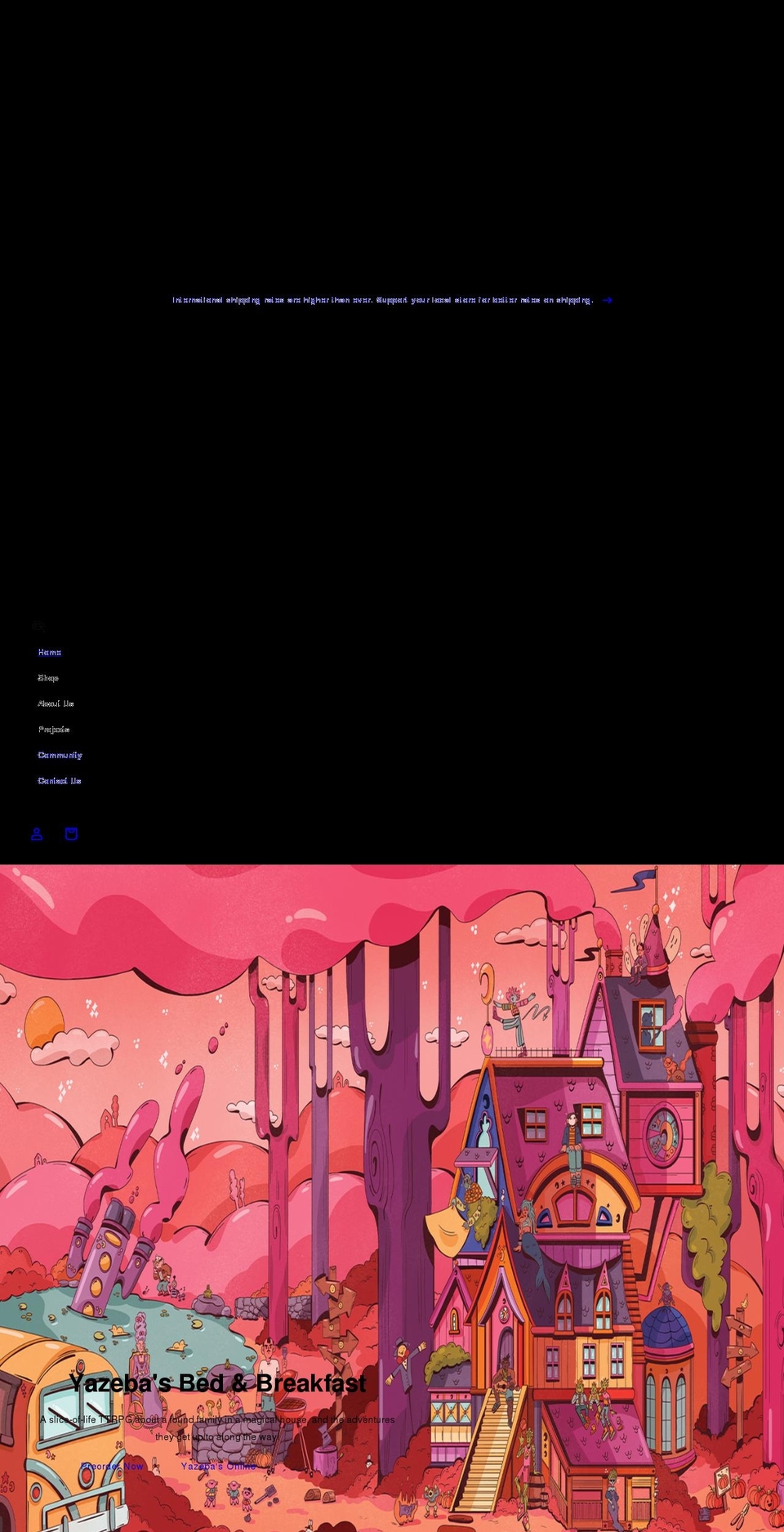 possumcreekgames.com shopify website screenshot