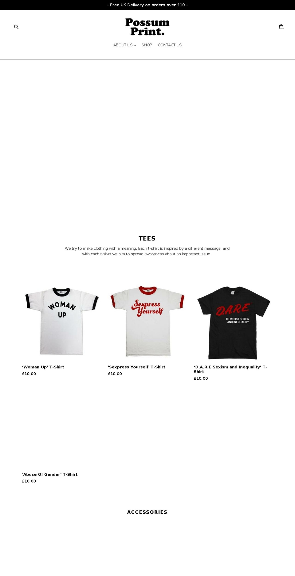 possumprint.com shopify website screenshot