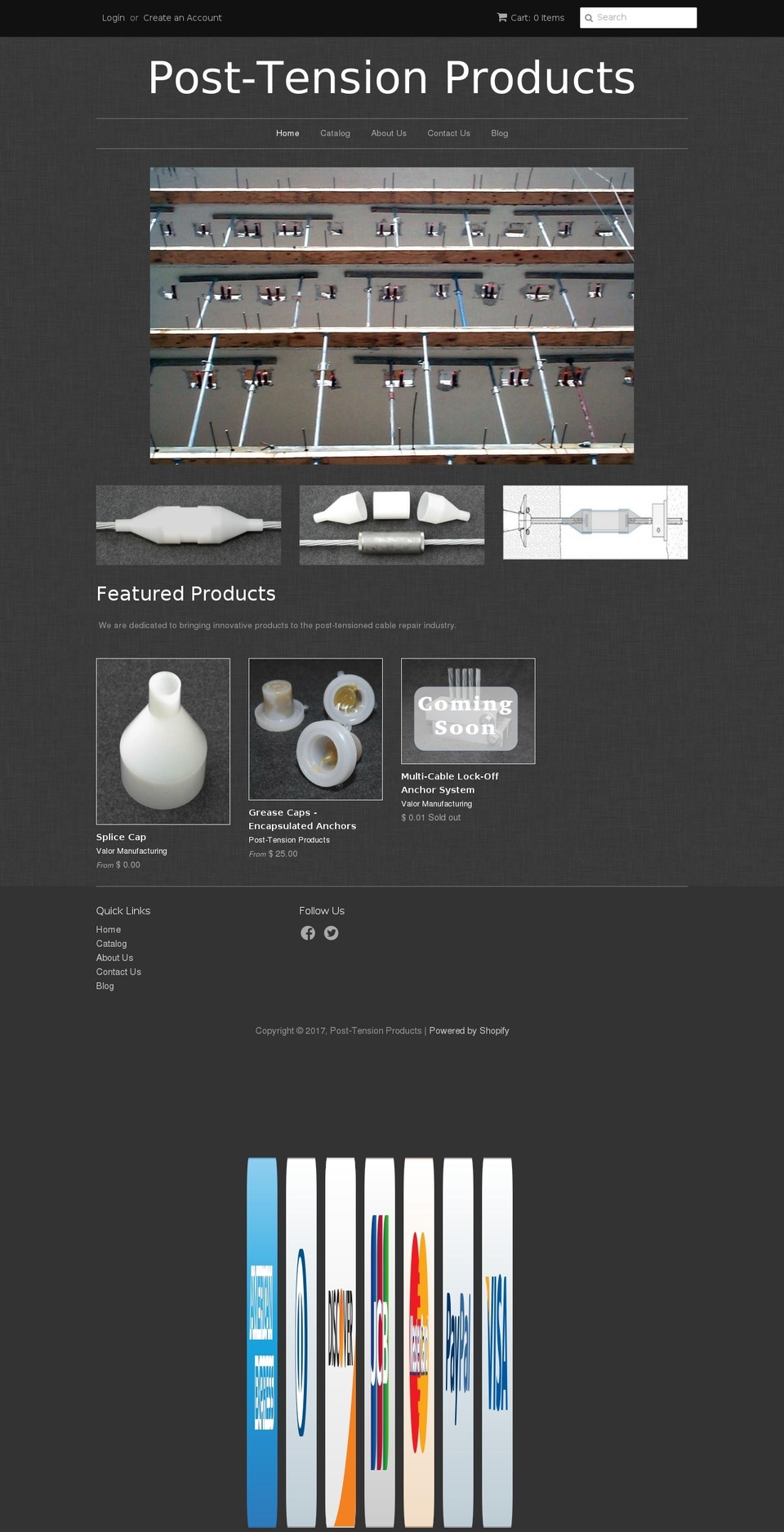 post-tensionproducts.com shopify website screenshot