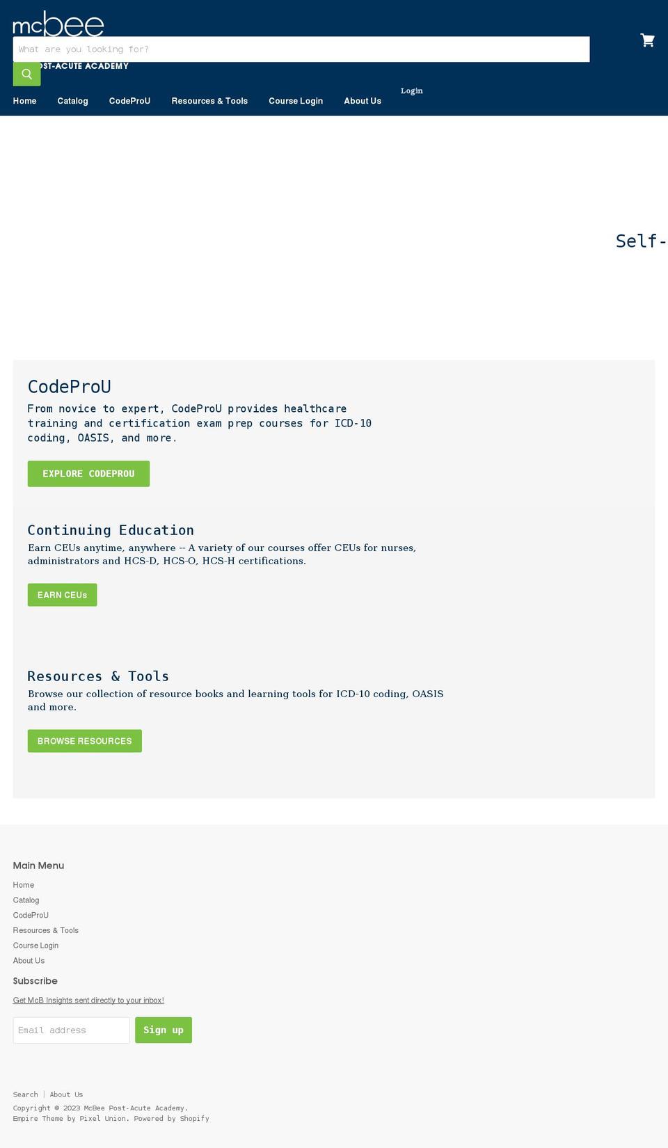 postacuteacademy.com shopify website screenshot