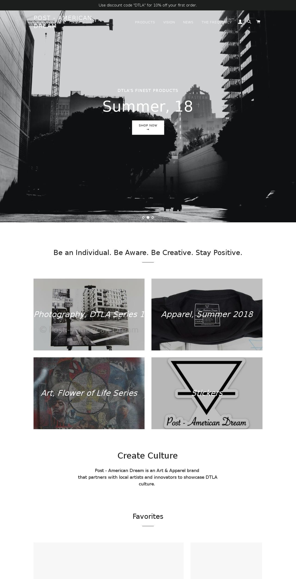 postamericandream.com — Shopify storefront screenshot