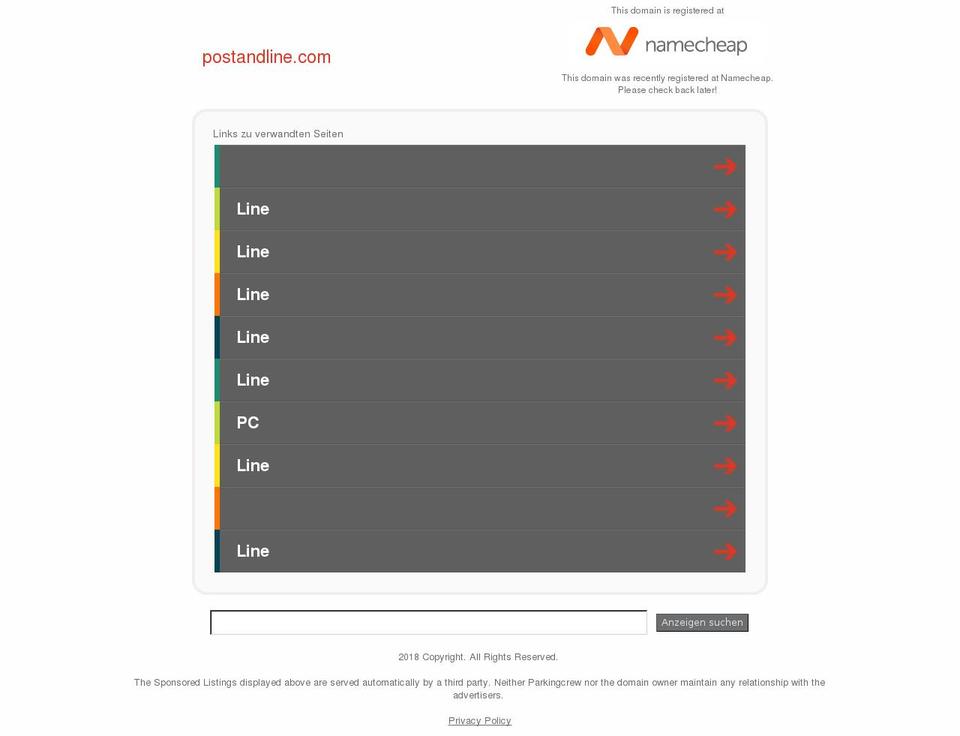 postandline.com shopify website screenshot