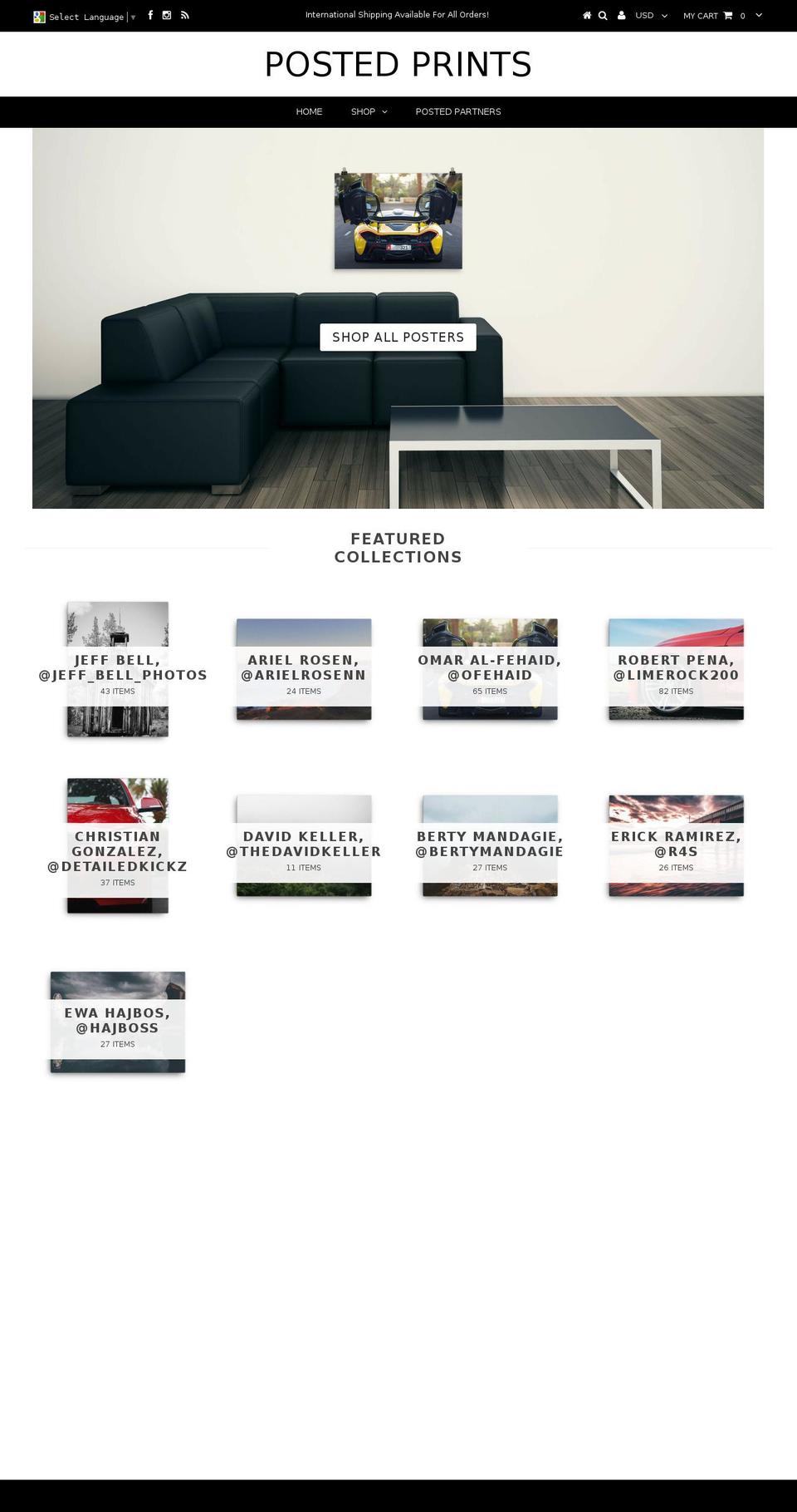 postedprints.com shopify website screenshot