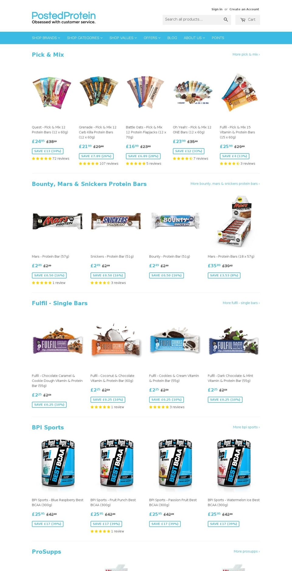 postedprotein.com shopify website screenshot