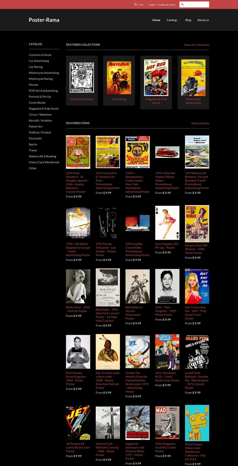 poster-rama.com shopify website screenshot