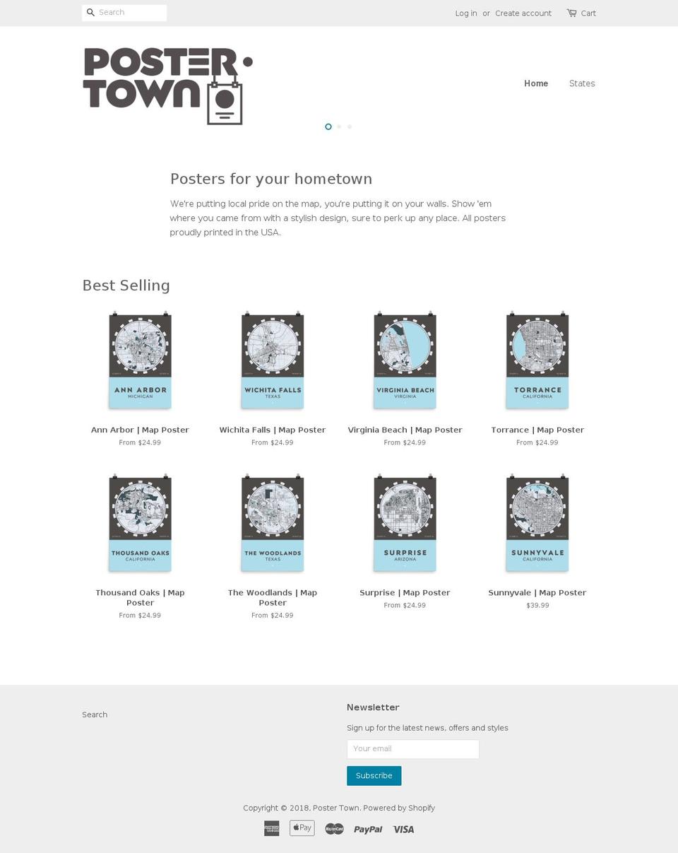 poster.town shopify website screenshot