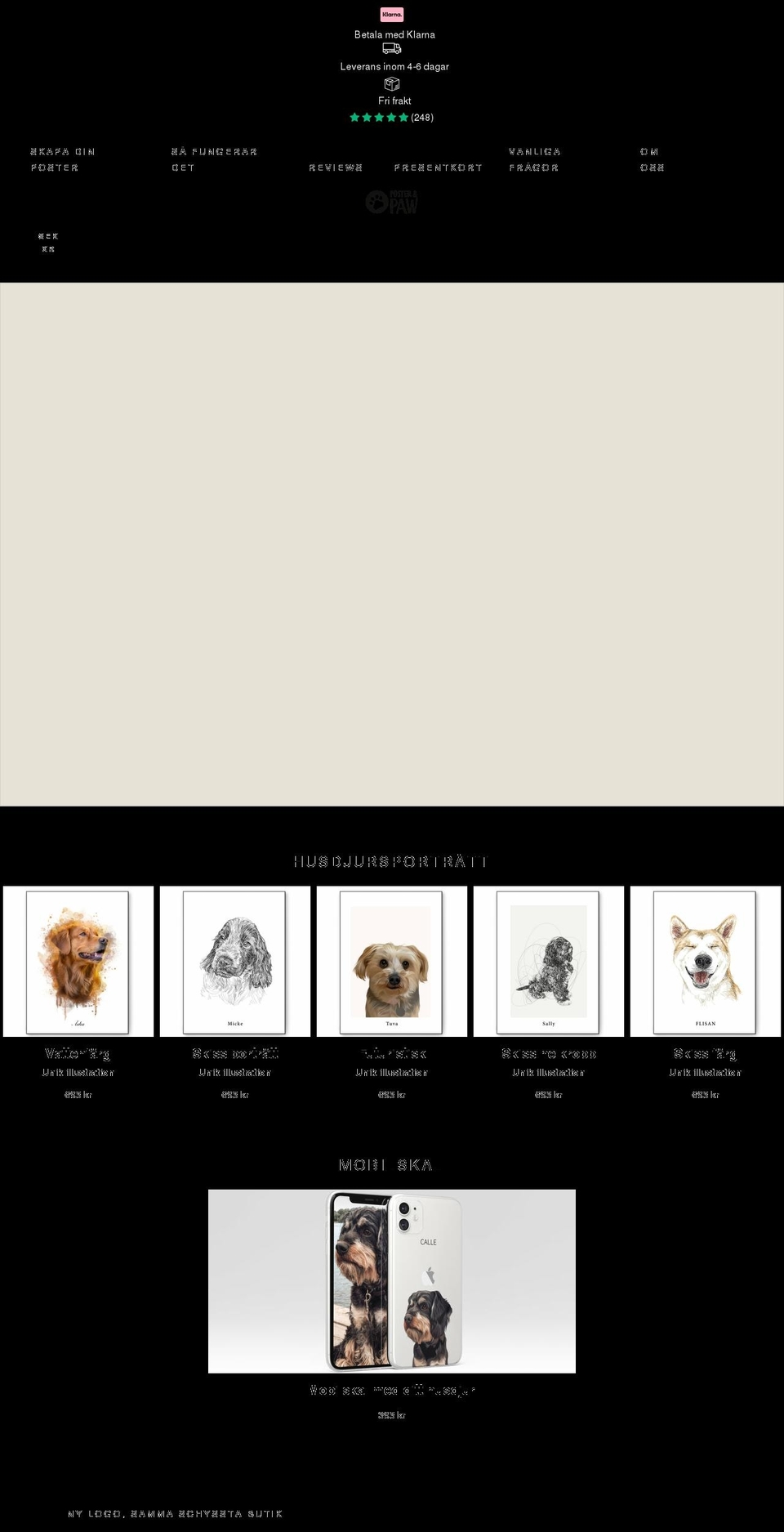 posterandpaw.se shopify website screenshot