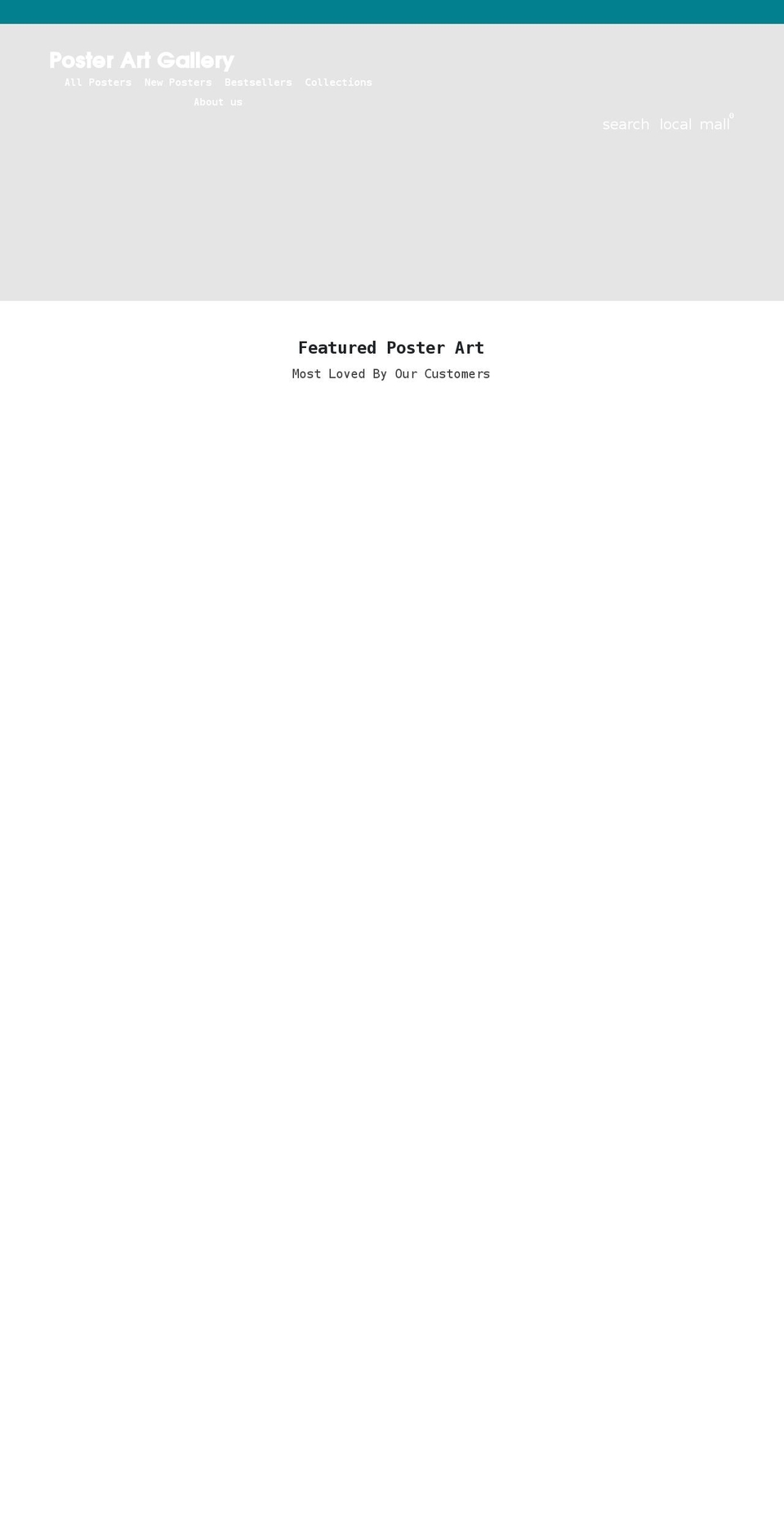 posterartgallery.com shopify website screenshot