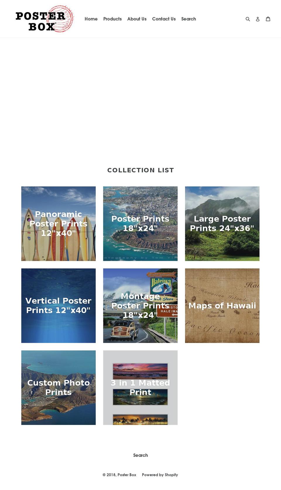 posterboxhawaii.com — Shopify storefront screenshot