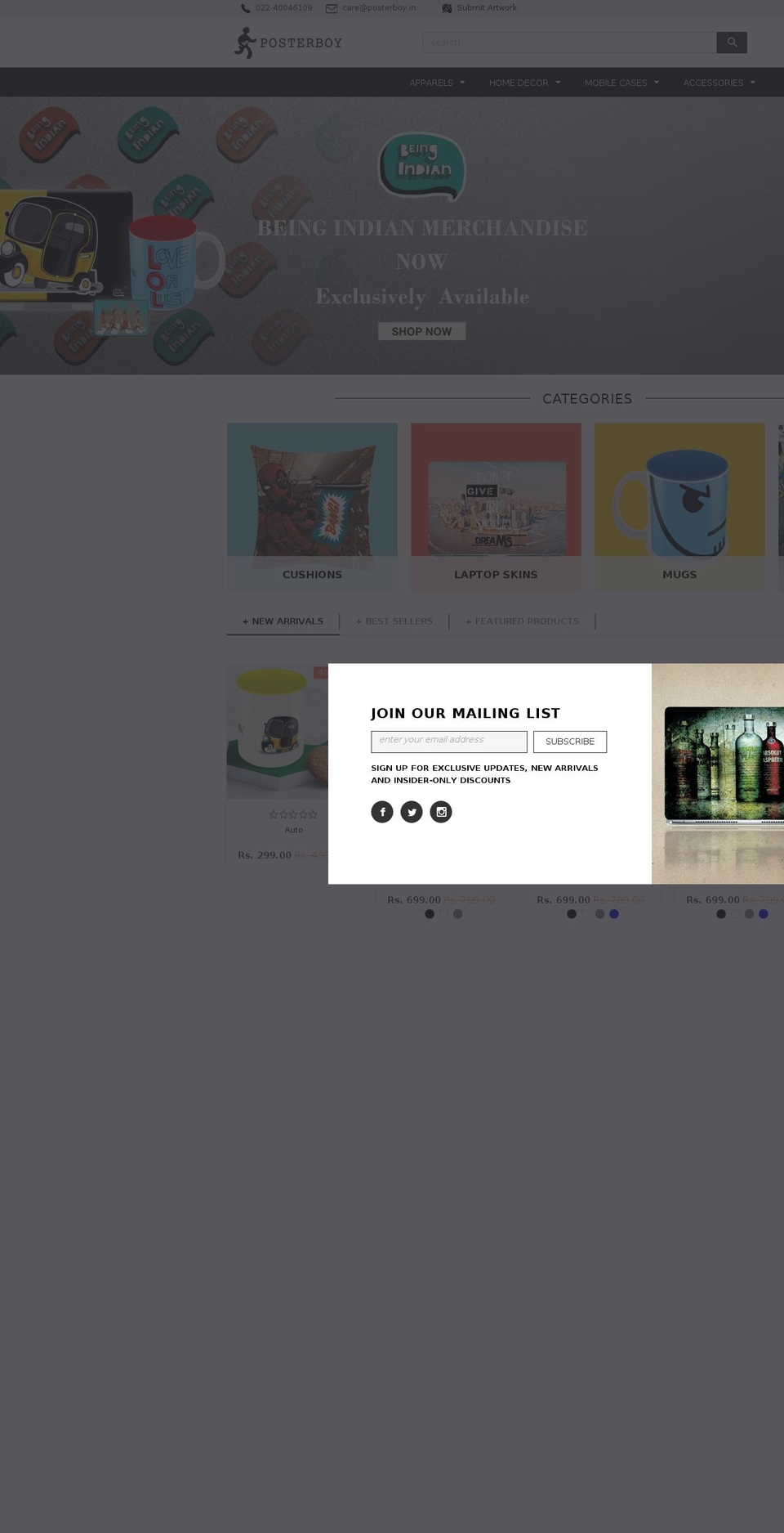 posterboy.in shopify website screenshot