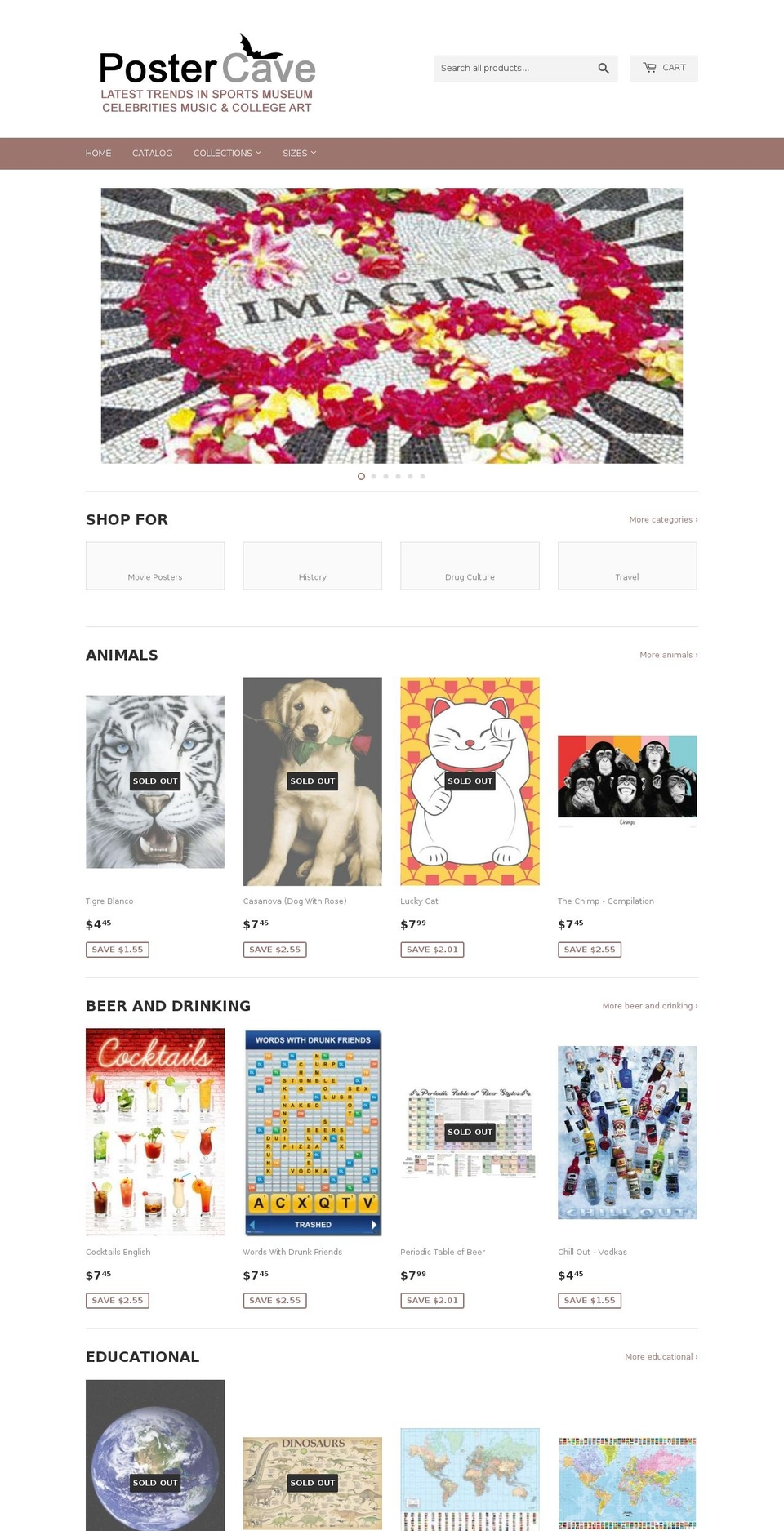 postercave.com — Shopify storefront screenshot