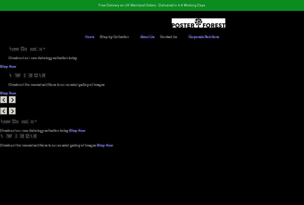 posterforest.com shopify website screenshot