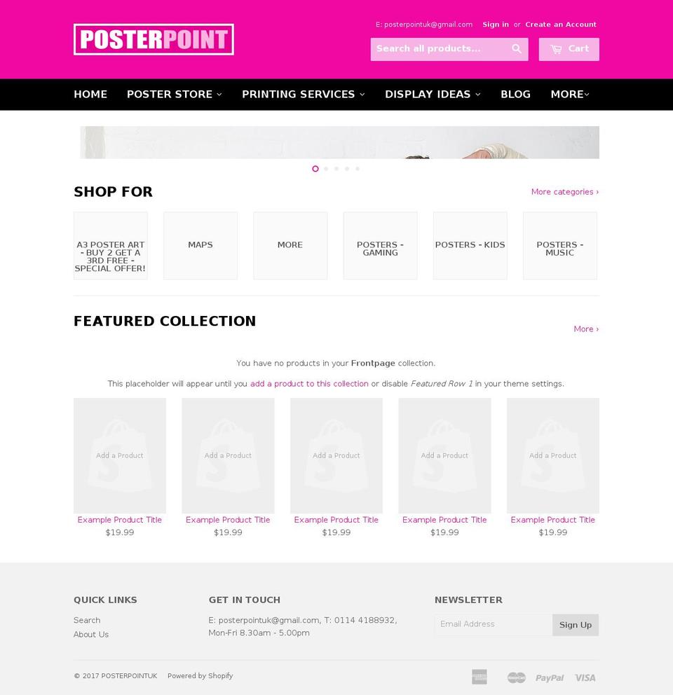 posterpointuk.com shopify website screenshot