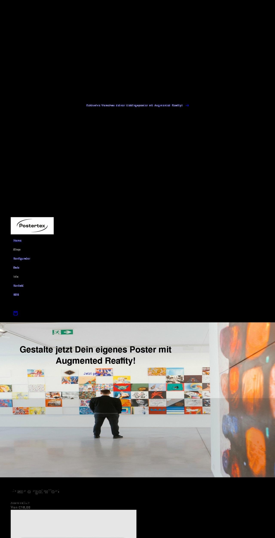 postertex.de shopify website screenshot