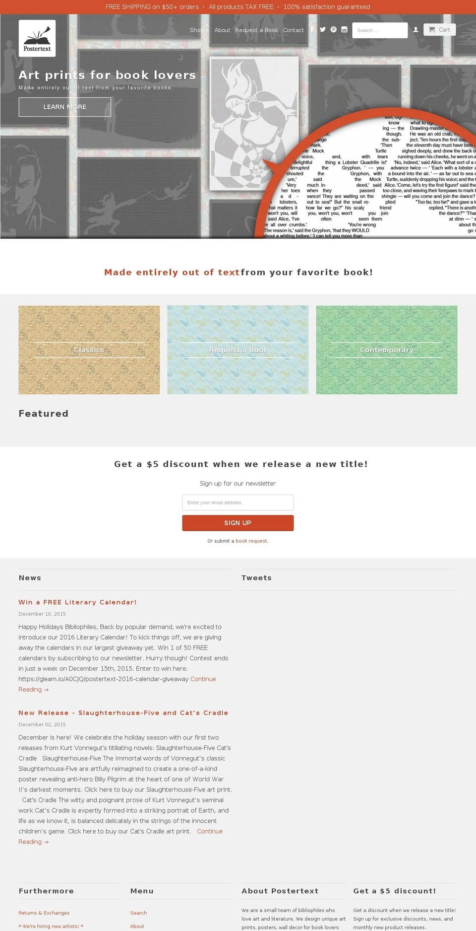 postertext.com — Shopify storefront screenshot