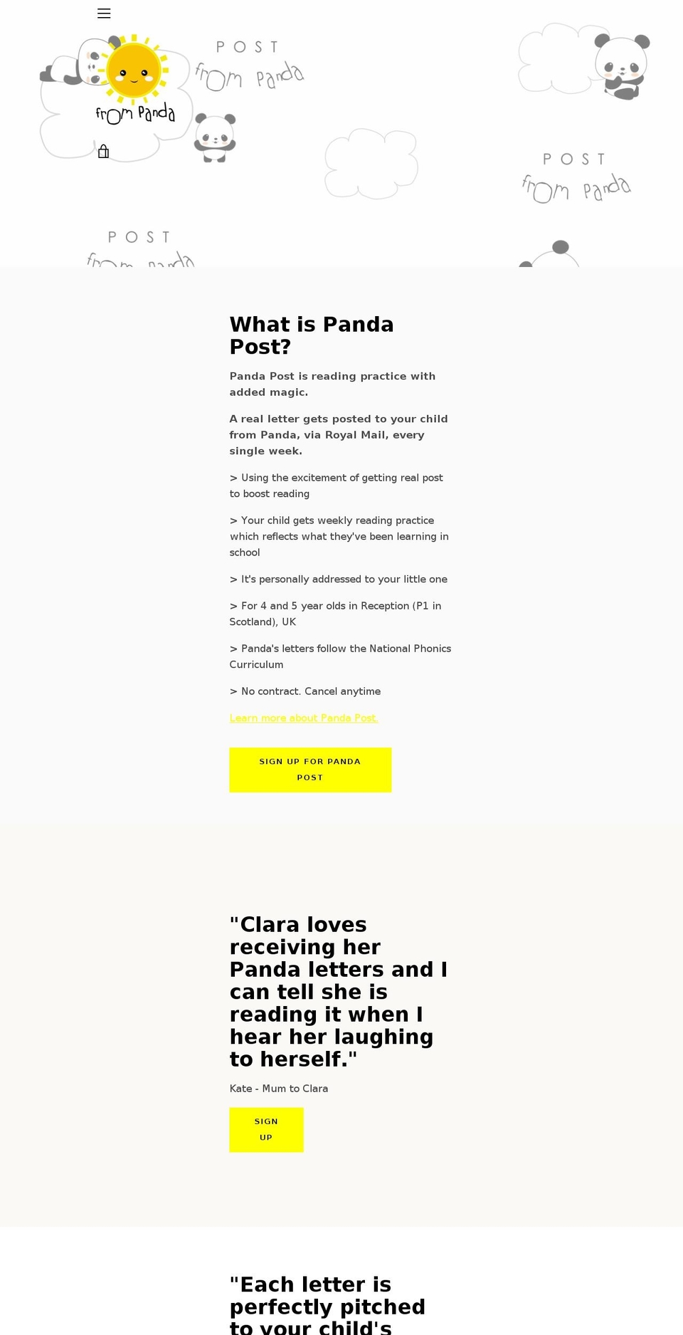 postfrompanda.com — Shopify storefront screenshot