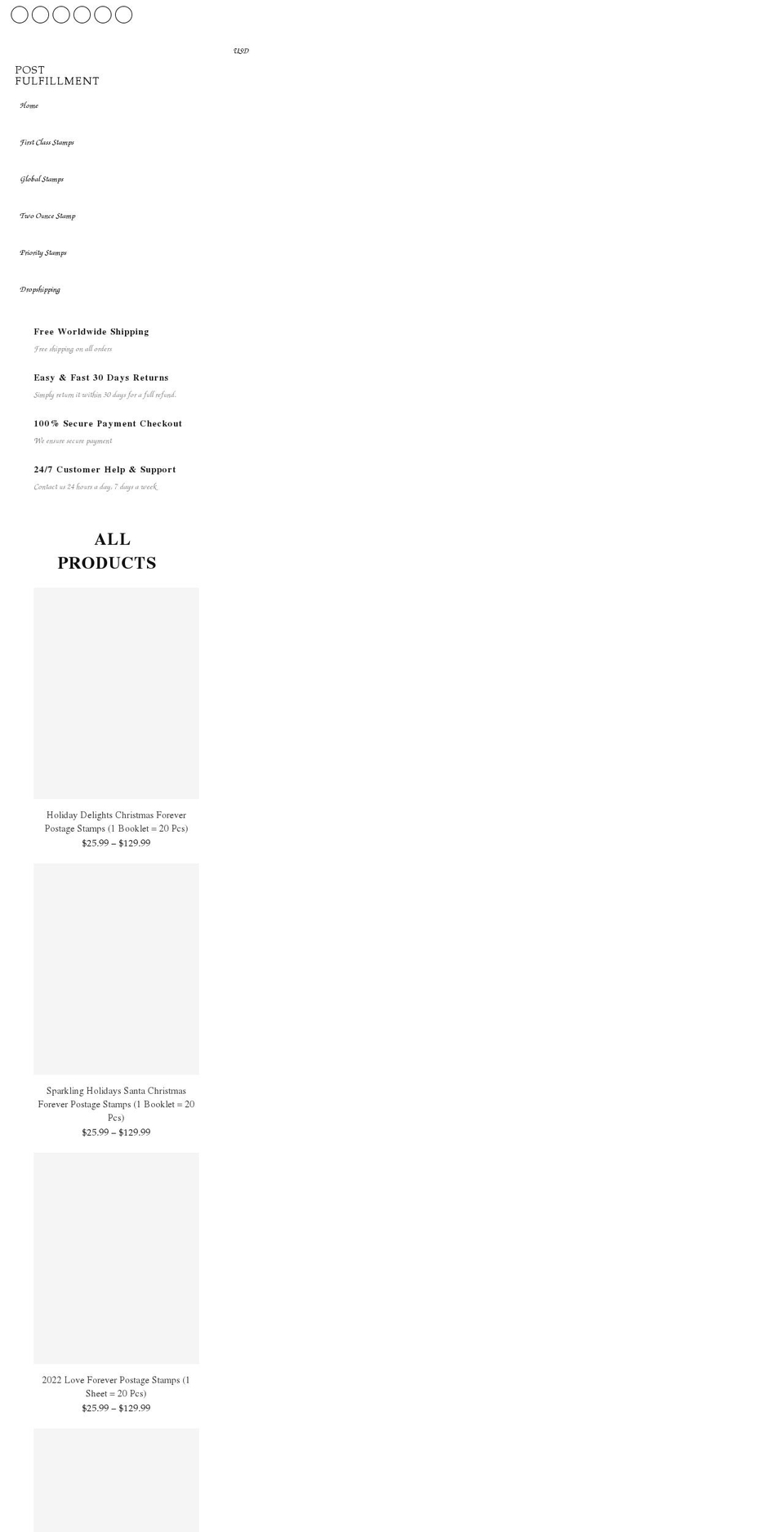 postfulfillment.com shopify website screenshot
