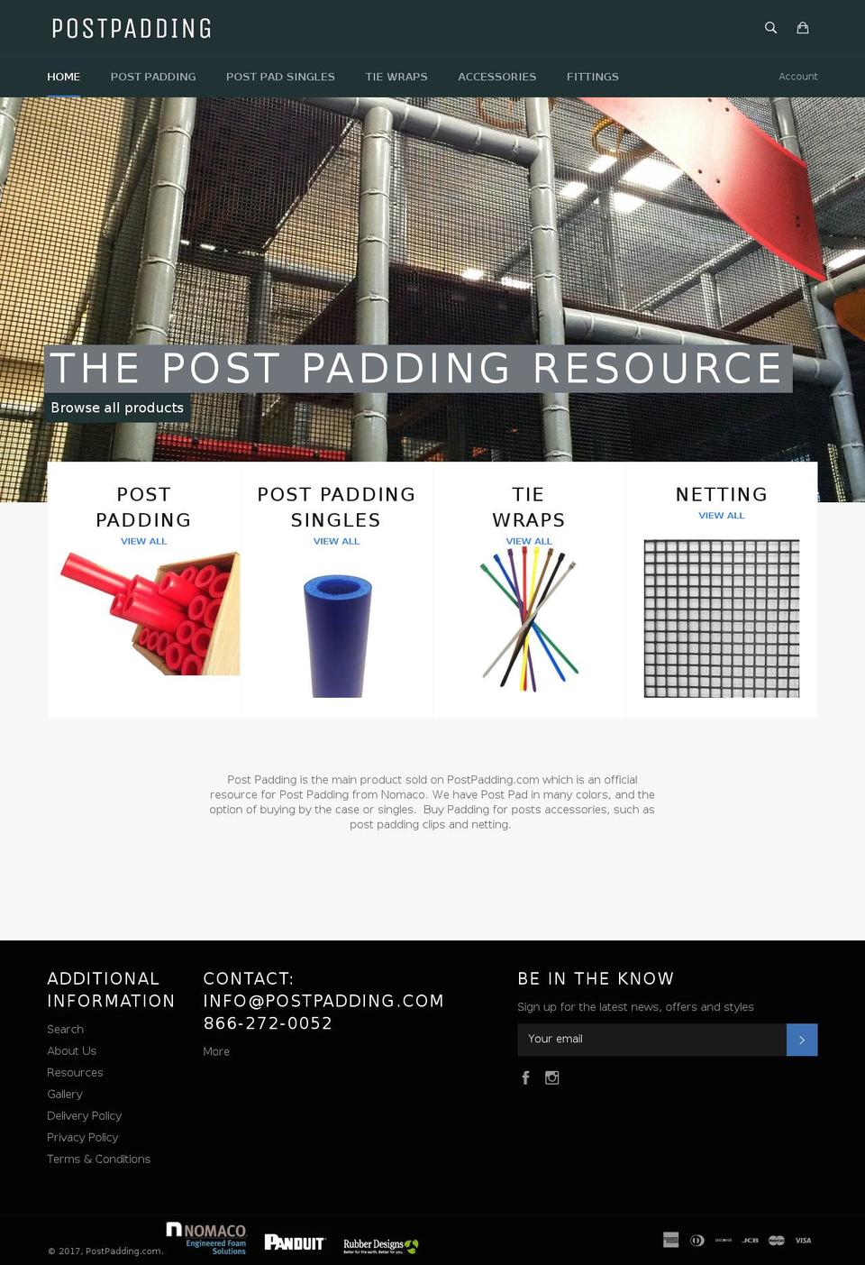 postpadding.com shopify website screenshot