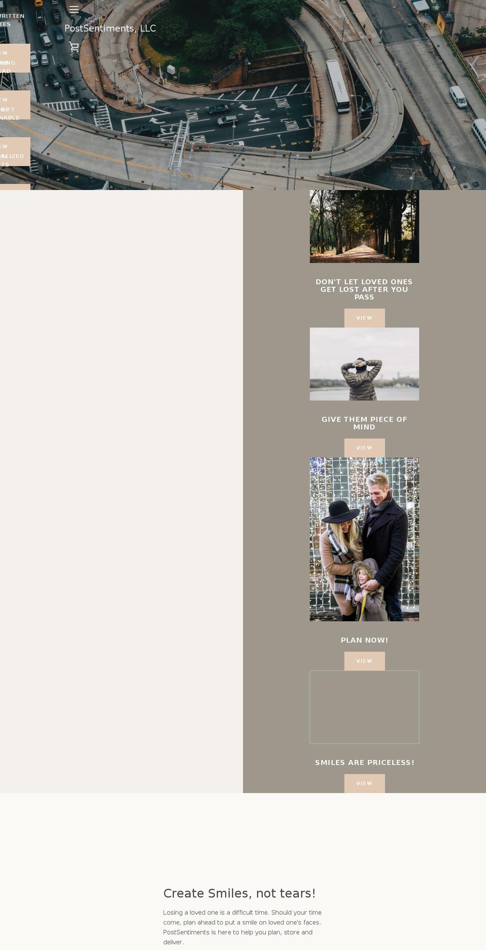 postsentiments.com shopify website screenshot